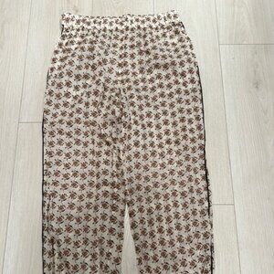 Tory Burch Cream and Brown Patterned Pants